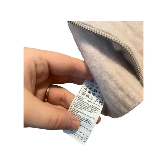 All Saints Enya Cardigan Blush Pink Ribbed Crop Wool Blend Size Medium - Picture 8 of 10